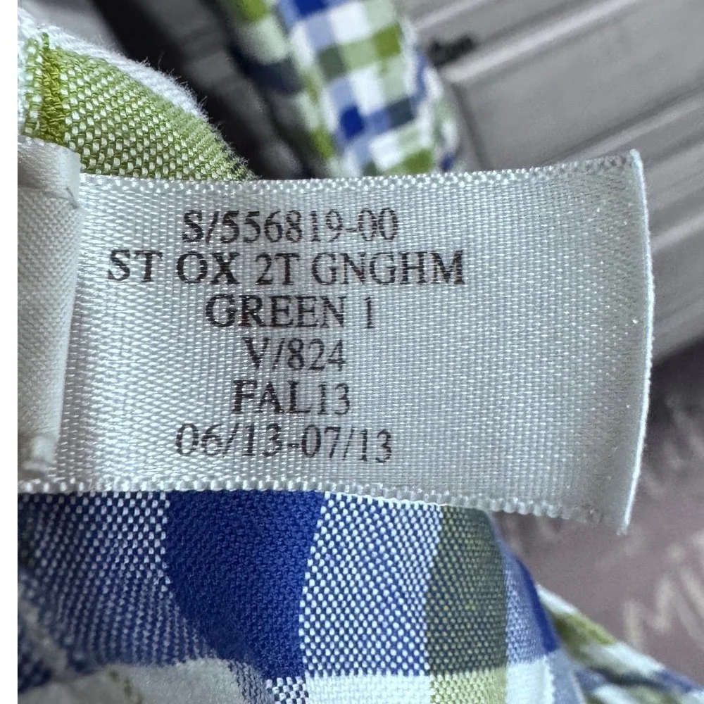 Banana Republic‎ Oxford Shirt Woven Green Blue Gingham XL Slim Fit Button Down